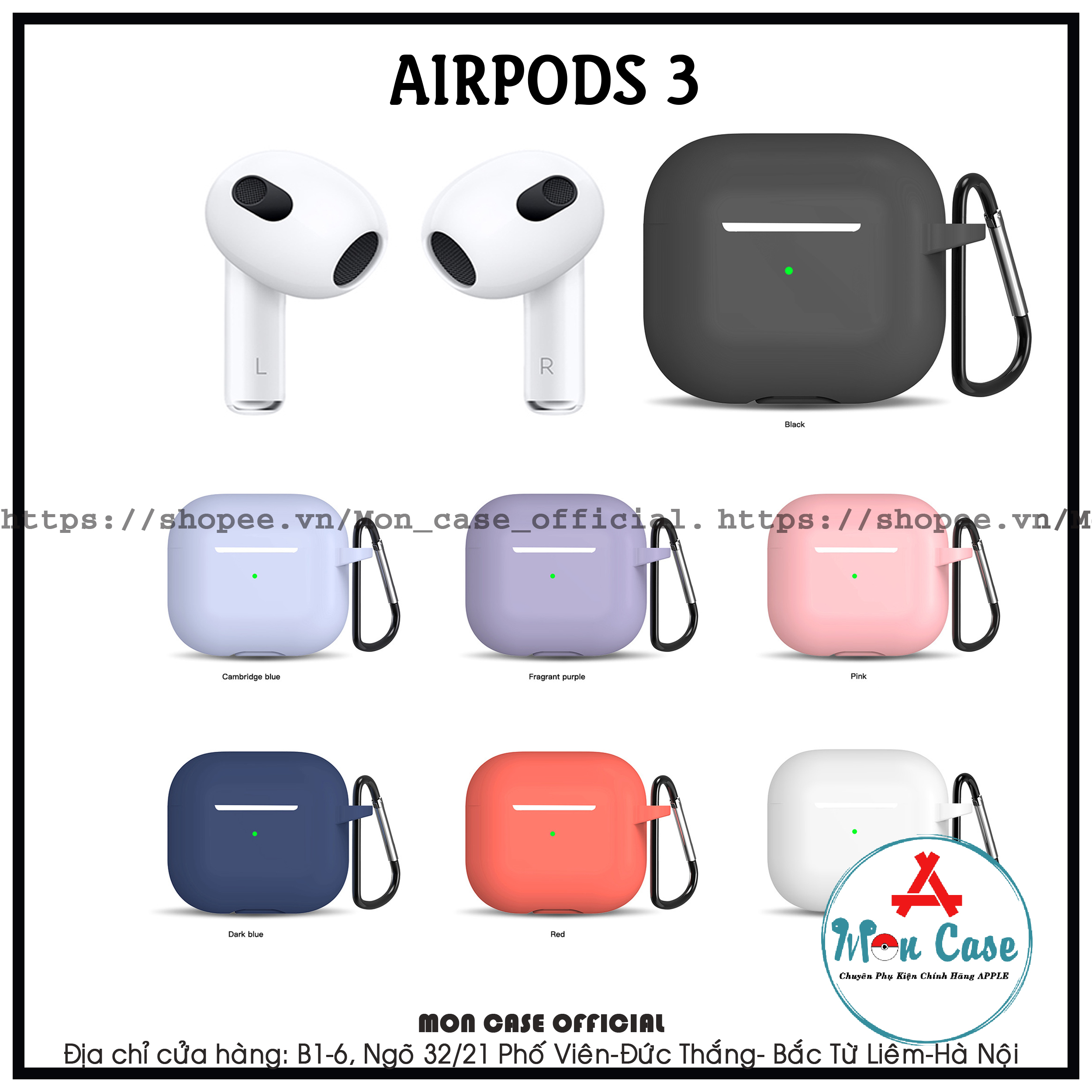 [Airpods 3] Vỏ Case Airpod 3 - Ốp nhiều màu Sẵn hàng