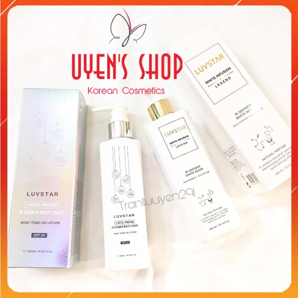 Combo/ Lẻ Sữa tắm/ Sữa dưỡng thể body Luvstar Body Tone Up Cream/ Lotion 250ml