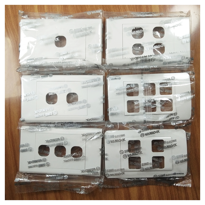 Mặt công tắc 1-6 lỗ sino vanlock - s18a chính hãng
