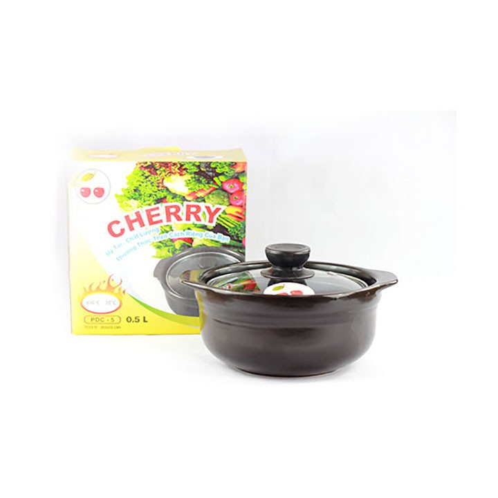 Nồi đất tràng thạch kho thịt cá 0.5 lít nắp kiếng