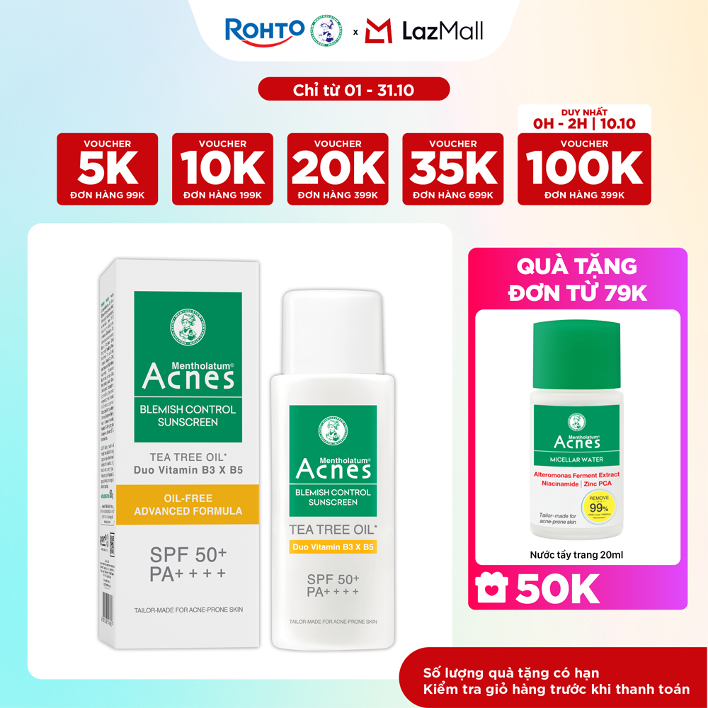 Kem chống nắng cho da dầu mụn Acnes Blemish Control Sunscreen 50ml