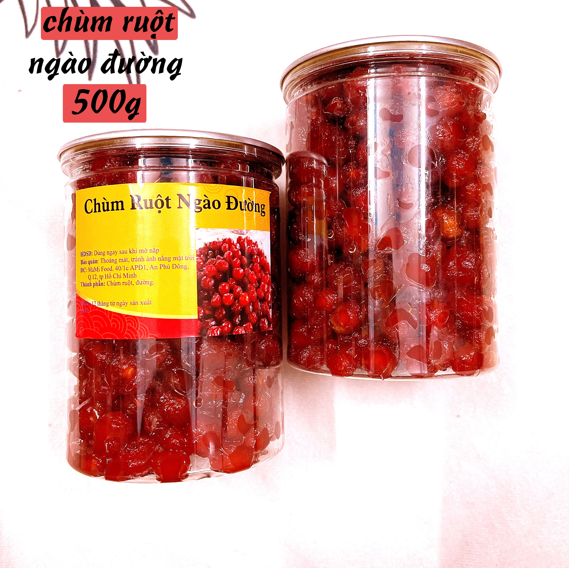 500g Chùm Ruột Ngào Đường, chùm ruột rim đường chua ngọt siêu ngon, MTFood