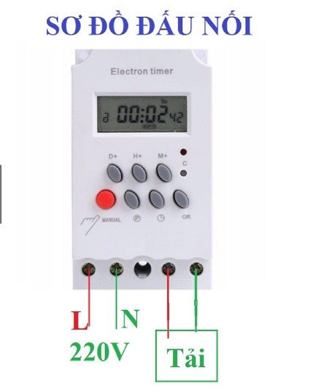 Thiết bị hẹn giờ bật tắt đèn đường máy bơm nước công suất lớn 3000w 25a 220v kg316t pin tự sạc mẫu mới 2021 độ bền cao hơn công tắc hẹn giờ kg316t timer hẹn giờ điện tử