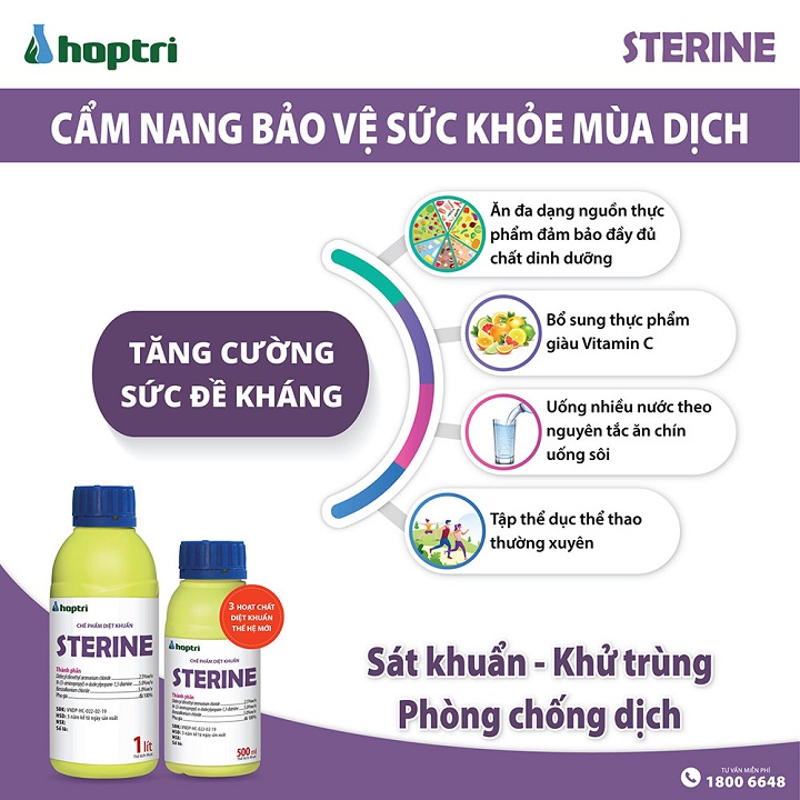 [HCM]Dung dịch khử trùng và diệt khuẩn chuyên dụng Sterine 500ml