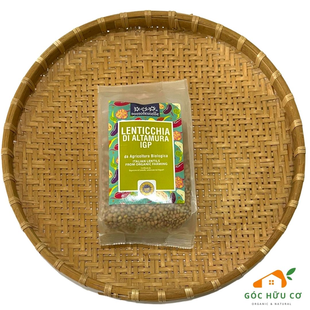 Đậu lăng xanh hữu cơ 400g sottolestelle organic green lentils altamura igp - đậu lăng hữu cơ - góc hữu cơ
