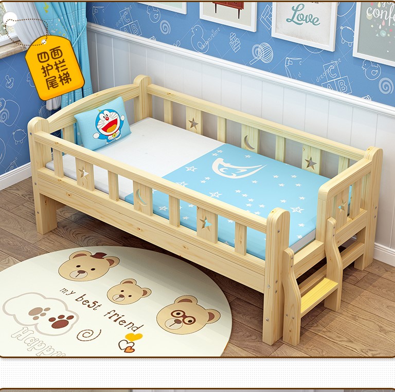 Giường ngủ cho bé , giường ngủ đơn , giường gỗ thông kích thước 128*60*40 cm