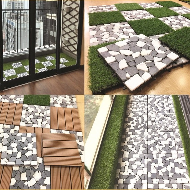 10 Vỉ nhựa lót sàn đá tự nhiên màu xám trắng