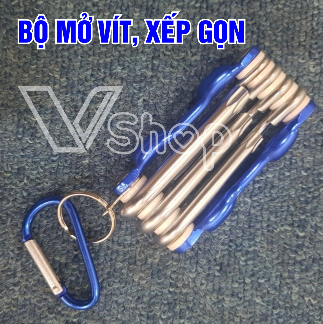 Bộ dụng cụ mở vít xếp gọn. đầu hoa thị và đầu lục giác