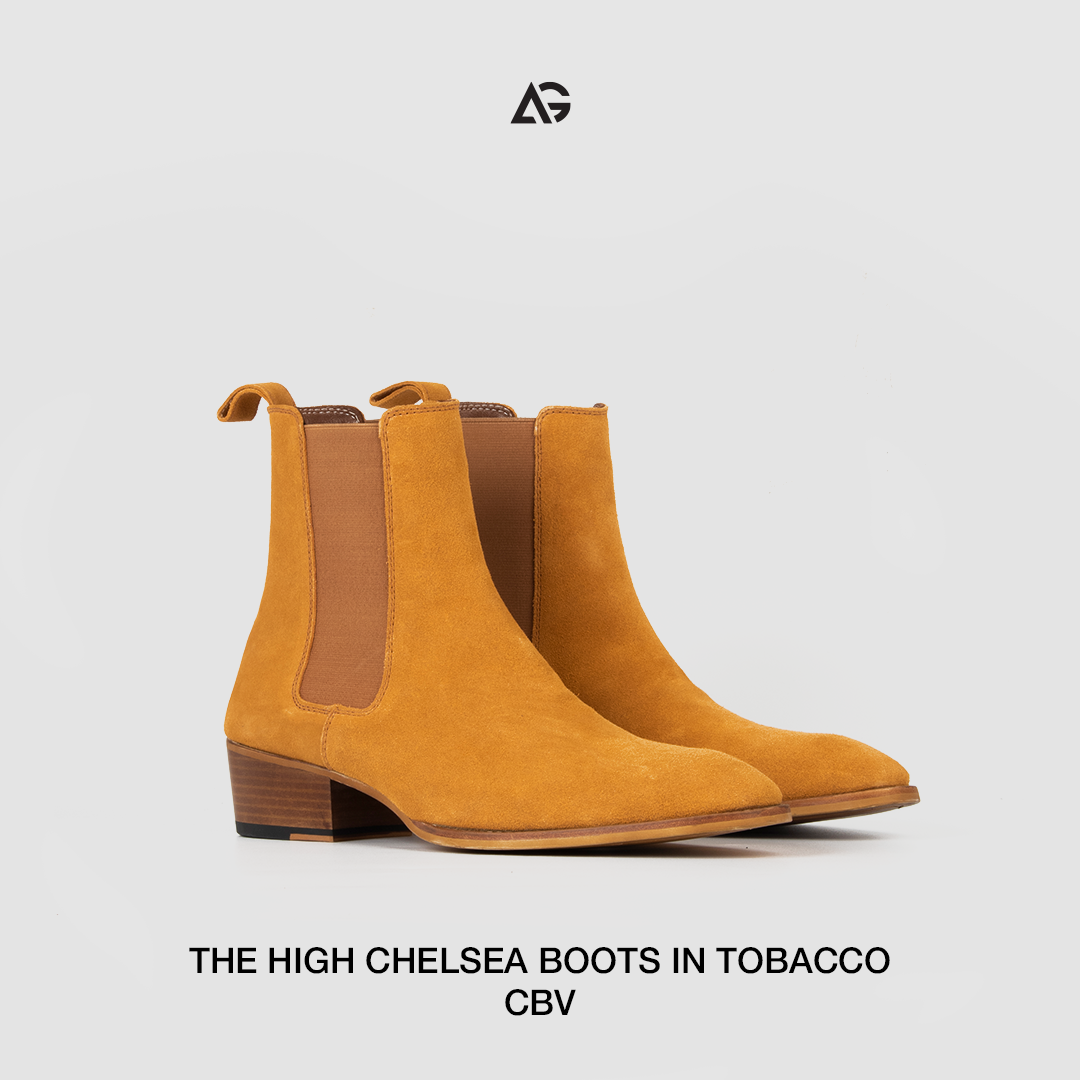 Giày Chelsea Boots Brown Da Bò Nhập Khẩu Handmade August Shoes CBV Gót 5Cm Bảo Hành 24 Tháng