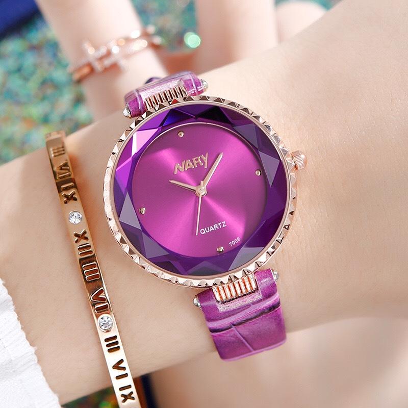 Đồng hồ nữ nary dây da