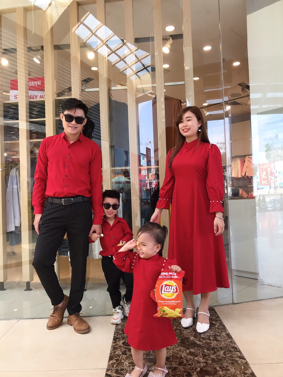 [HCM](GIÁ 1 SẢN PHẨM) ĐỒ GIA ĐÌNH ĐI TIỆC-VÁY ÁO GIA ĐÌNH-FULLSIZE 7-110KGS-ĐỎ HẠT NGỌC