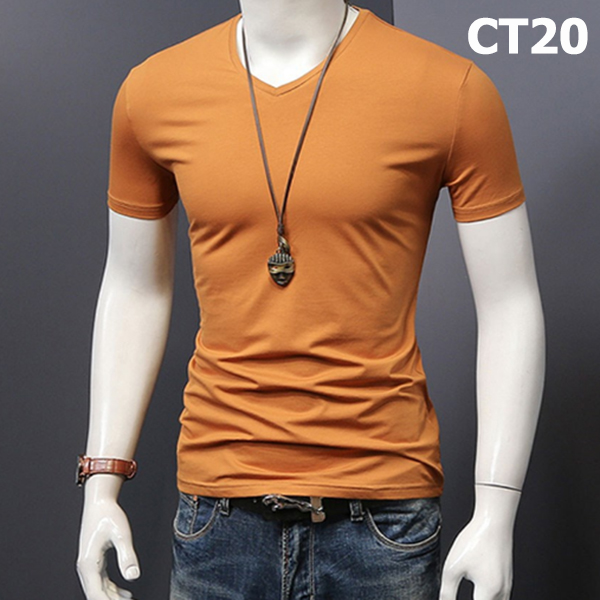 Áo thun nam cổ tim ngắn tay đẹp nhiều màu đủ size ( có size lớn cho người 100 kg ) - 4