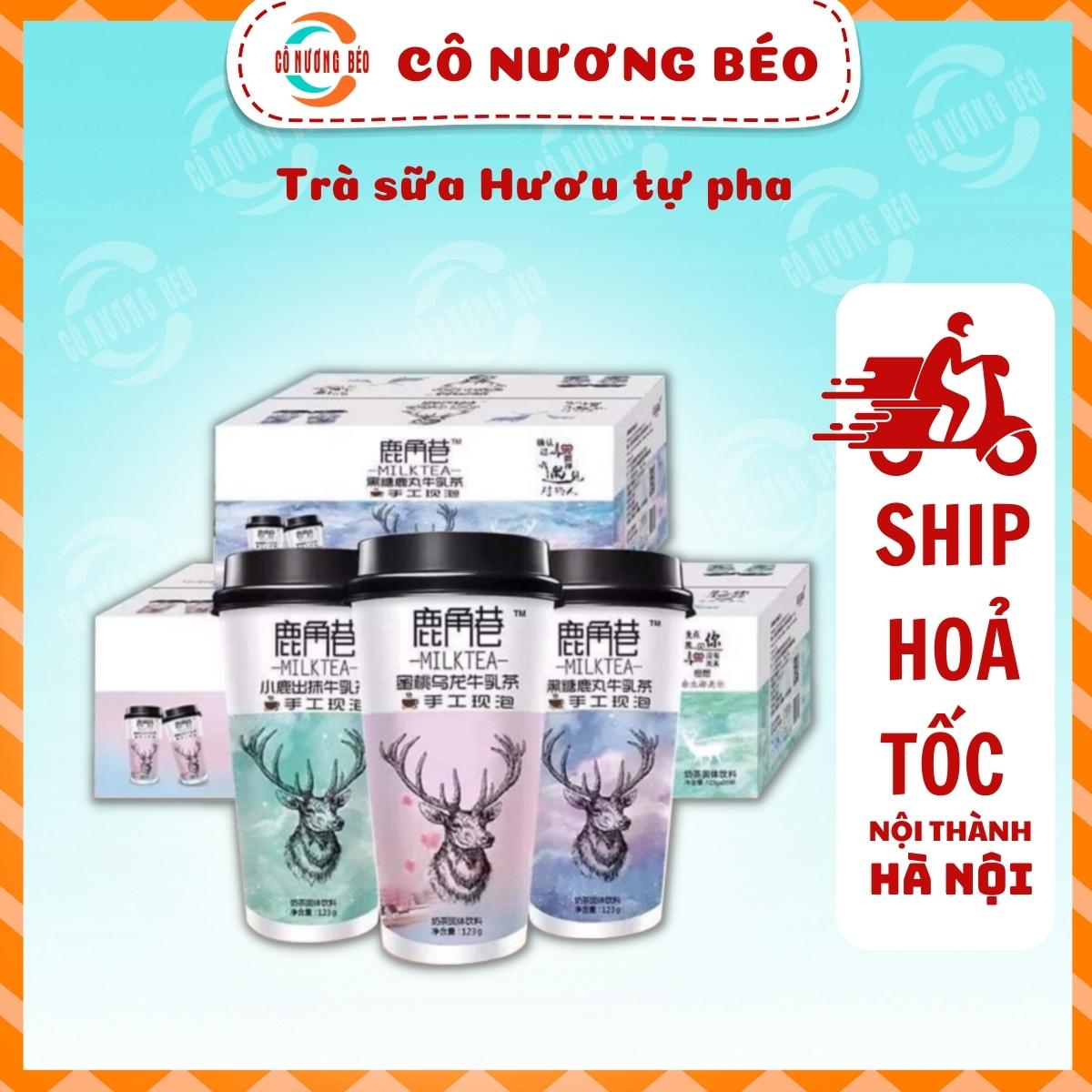 Trà sữa tự pha nhãn Hươu siêu ngon - Đồ ăn vặt Cô Nương Béo