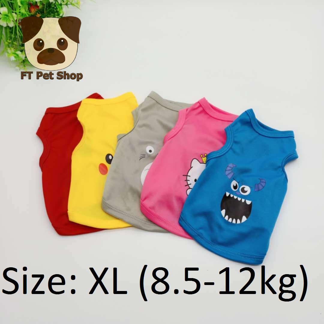 Quần Áo Chó Mèo Áo Thun Sát Nách Hoạt Hình Size XL 8.5-12kg