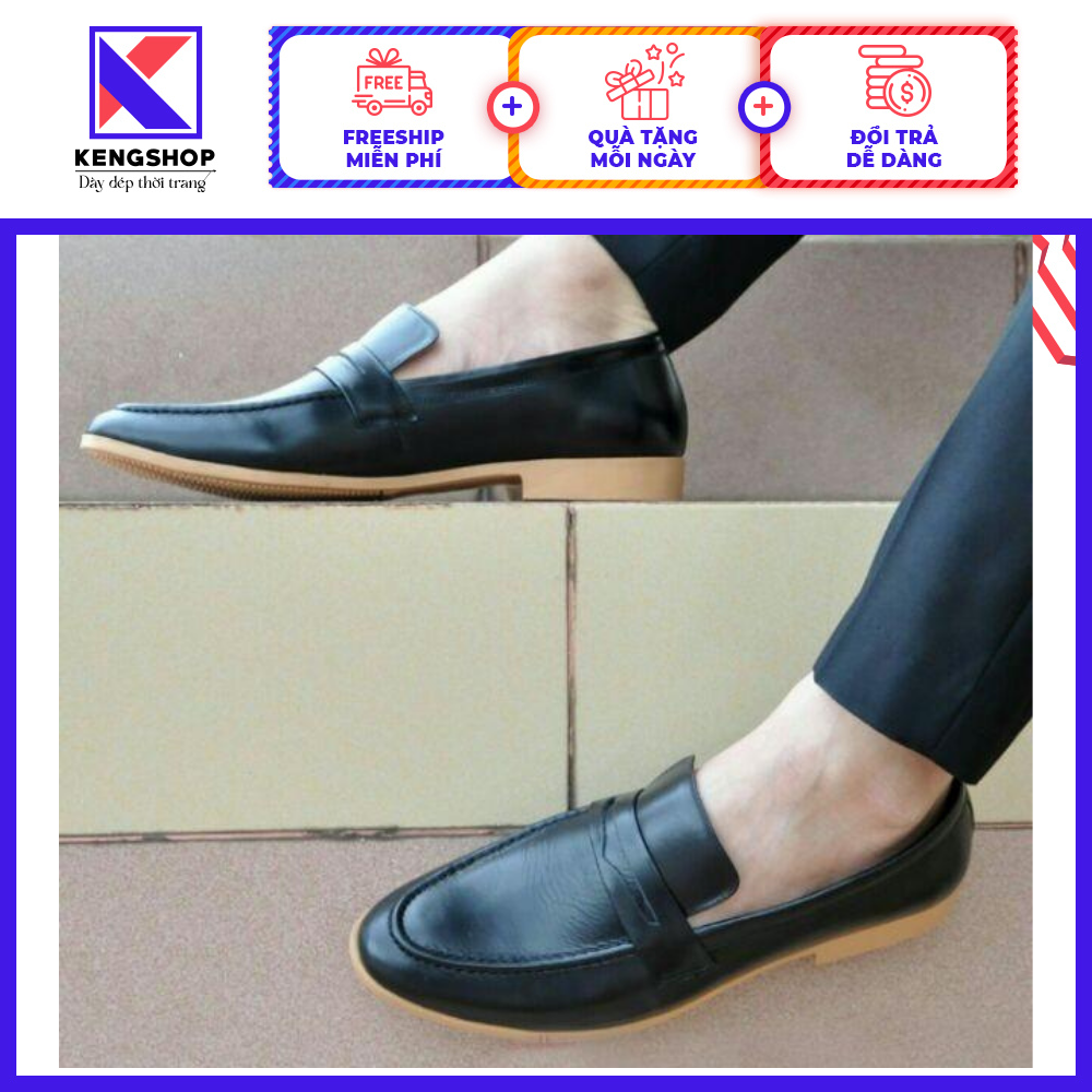 [HCM]Giày tây da mềm đế màu vàng thời thượng, đã khâu đế