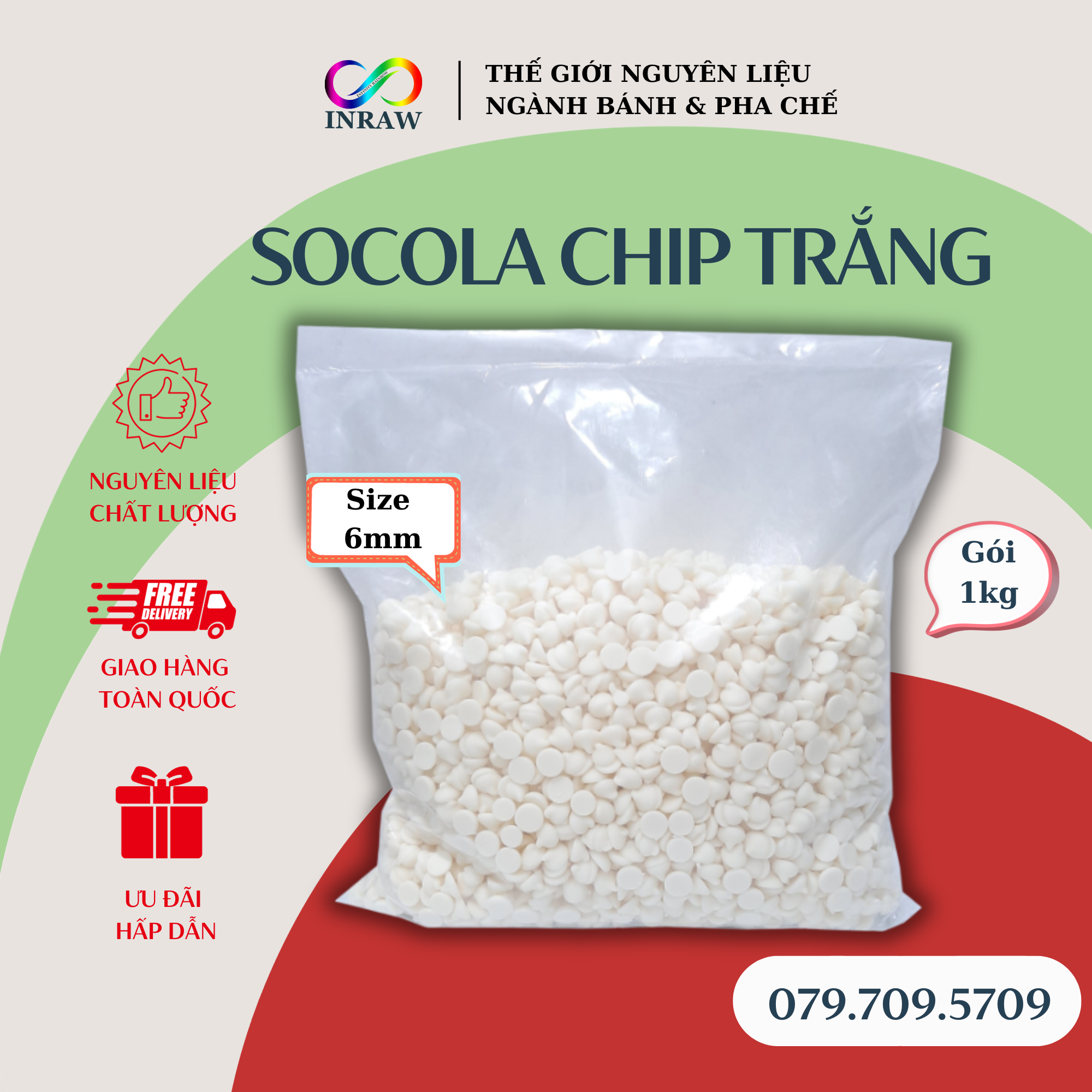 Socola Chip Trắng Colatta Bịch 1kg