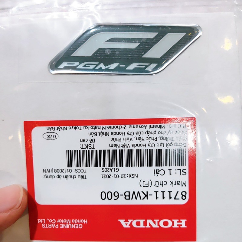 Tem decal mark chữ fi pgm-fi đen honda chính hãng