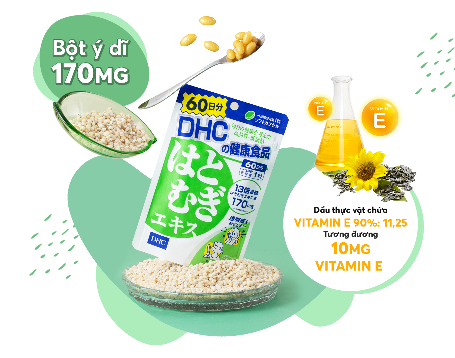 Combo Viên uống DHC cải thiện da mụn và làm đều màu da (kẽm + Alday 30 ngày)
