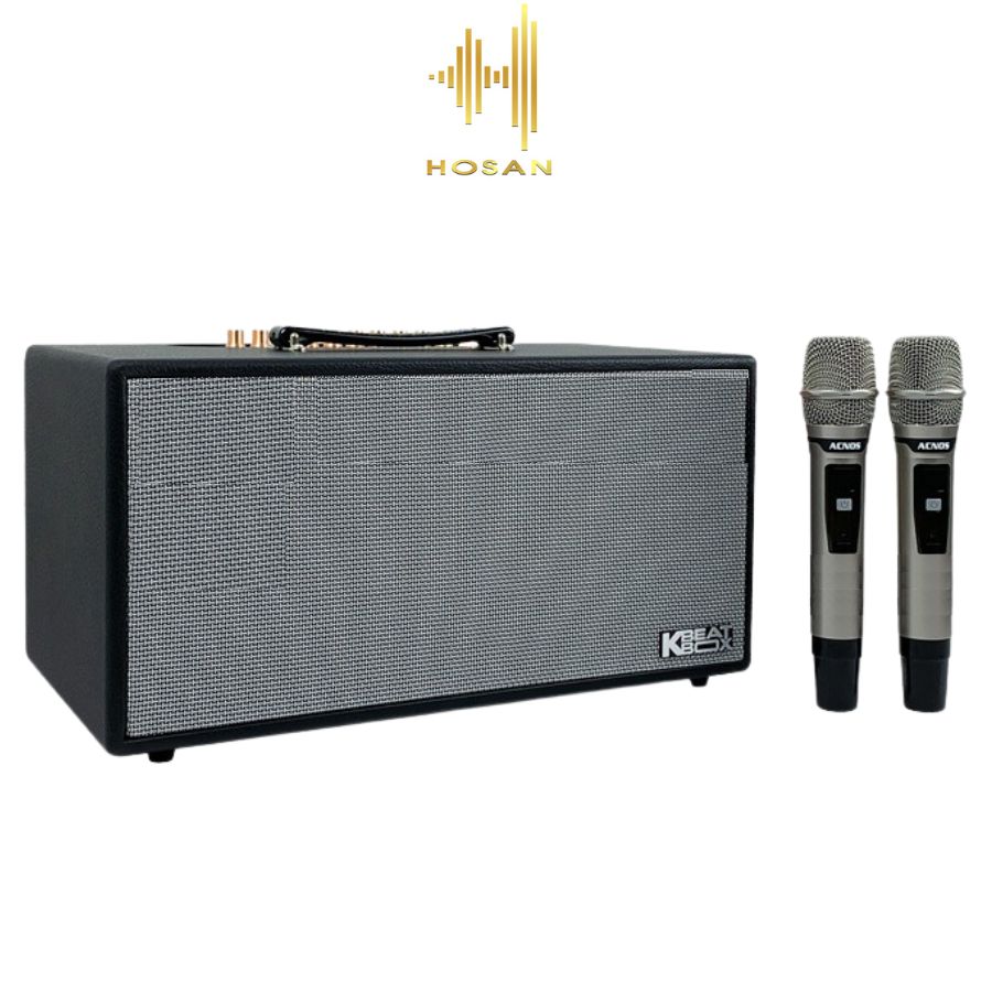 Loa kéo Acnos NL4501 Ultra - Loa di động thùng gỗ bọc da công suất 750W tặng kèm micro hát karaoke chống hú cao cấp