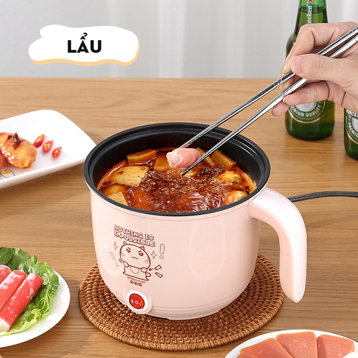 Ca Nấu Mì Kiêm Nồi Lẩu Mini, Nồi Hấp Trứng, Luộc Thức Ăn, Nồi Nấu Đa Năng Siêu Tiện Lợi 1.8L + Kèm Vỉ Hấp Trứng Siêu Tiện Lợi.