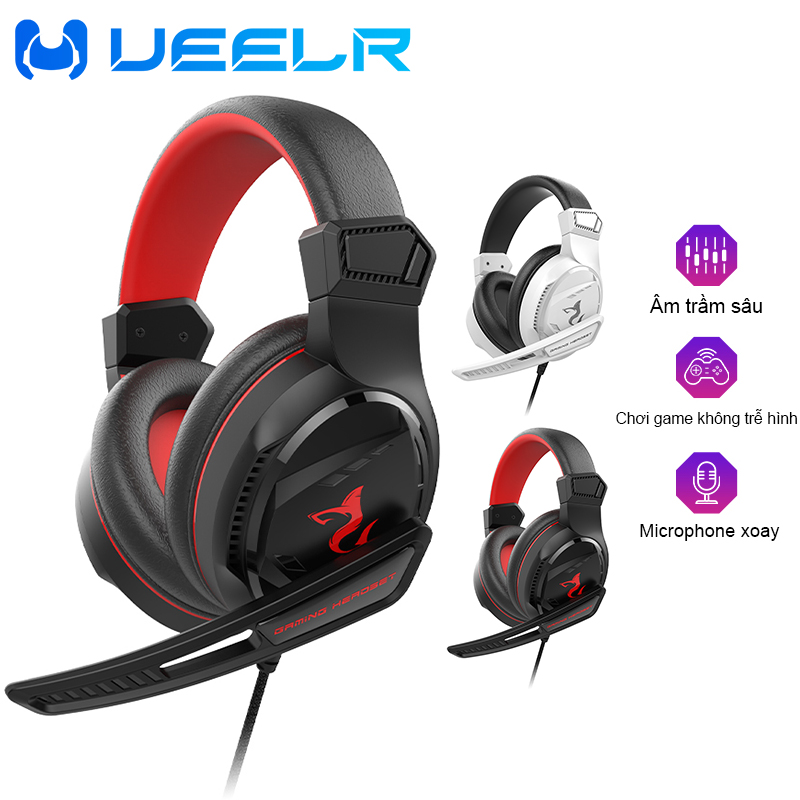 UEELR Tai Nghe Chụp Tai Tai Nghe Gaming Tai Chuyên Game Tai Có Mic Dùng Tay nghe Headphone Gaming Máy tính Xách Cho PC/Laptop/Điện Thoại