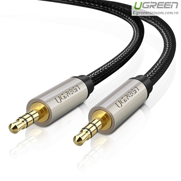 Cáp audio aux 3,5mm dài 0,5m ugreen 40778 bọc vải cao cấp