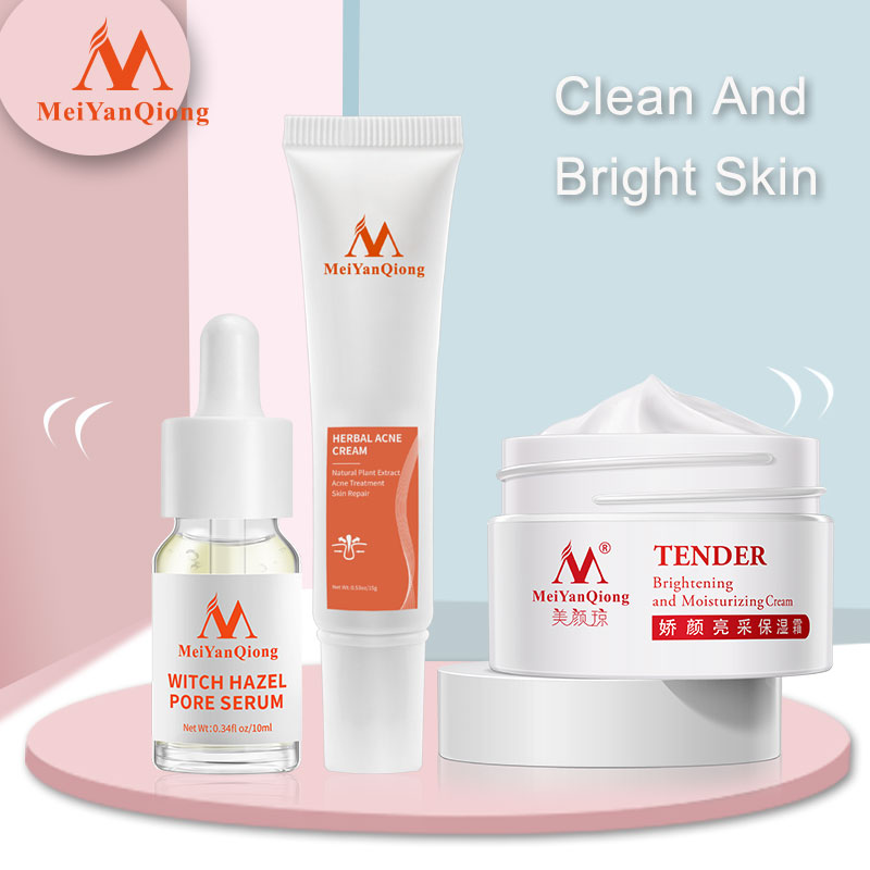 MeiYanQiong Kem dưỡng chứa axit hyaluronic giúp nâng cơ mặt và chống lão hóa và giảm nếp nhăn + gel dưỡng chiết xuất thảo dược trị sẹo và đốm nâu + tinh chất cây phỉ thu nhỏ lỗ chân lông và tẩy da chết