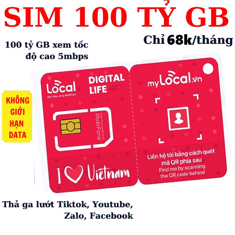 Sim 4g mobifone a68 3gb/ngày - 1 tỷ gb tốc độ 3mbps xem youtube, tik tok không giới hạn - phí gia hạn chỉ 68k/thang . freeship - chưa kích hoạt.