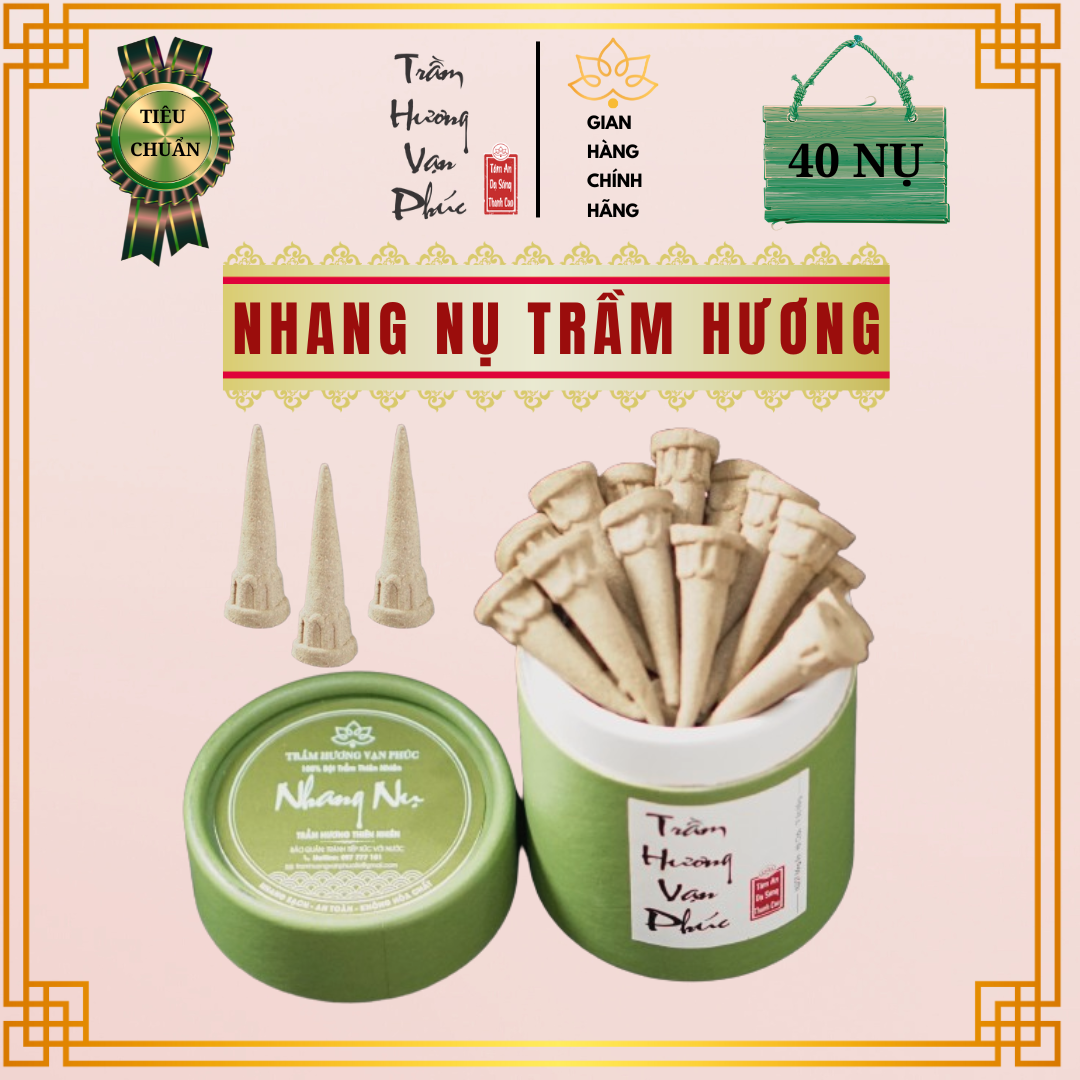 Nhang trầm hương nụ tháp xông nhà tẩy uế VẠN PHÚC đồ thờ cúng phong thủy