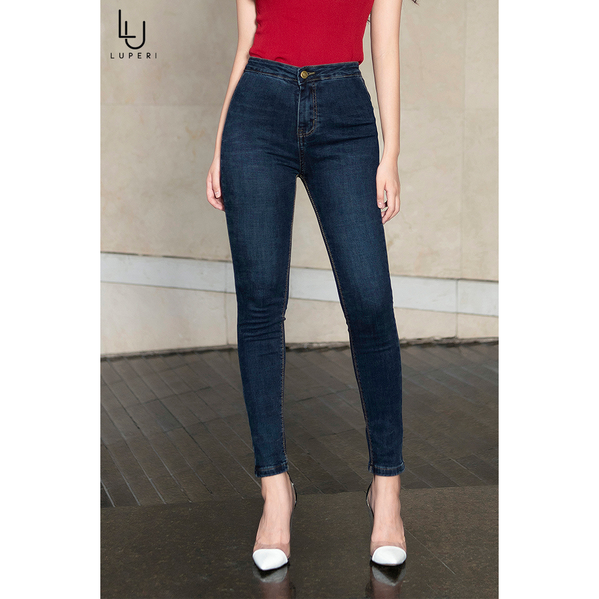 Quần jeans nữ dáng Skinny cao cấp LUPERI QJ165 kiểu dáng thời trang thời thượng, quần jean ống bo, quần jean lưng cao, quần jean dài, quần jean ôm lưng cao, quần jean baggy nữ lưng cao QJ165