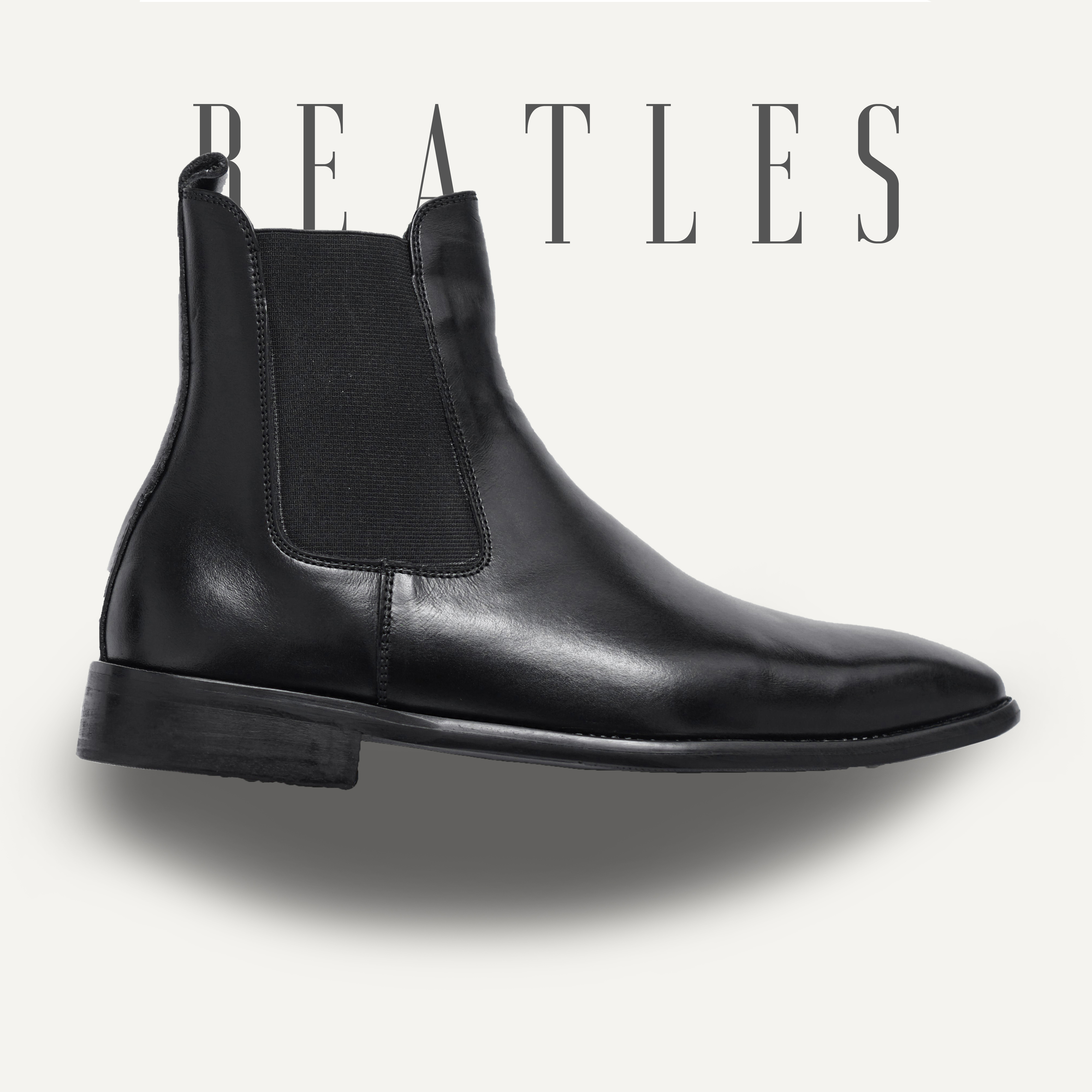Giày Chelsea boot nam, giày nam cổ cao, giày da nam màu đen phong cách BEATLE, giày công sở, giày văn phòng da bò thật thương hiệu Tonkin