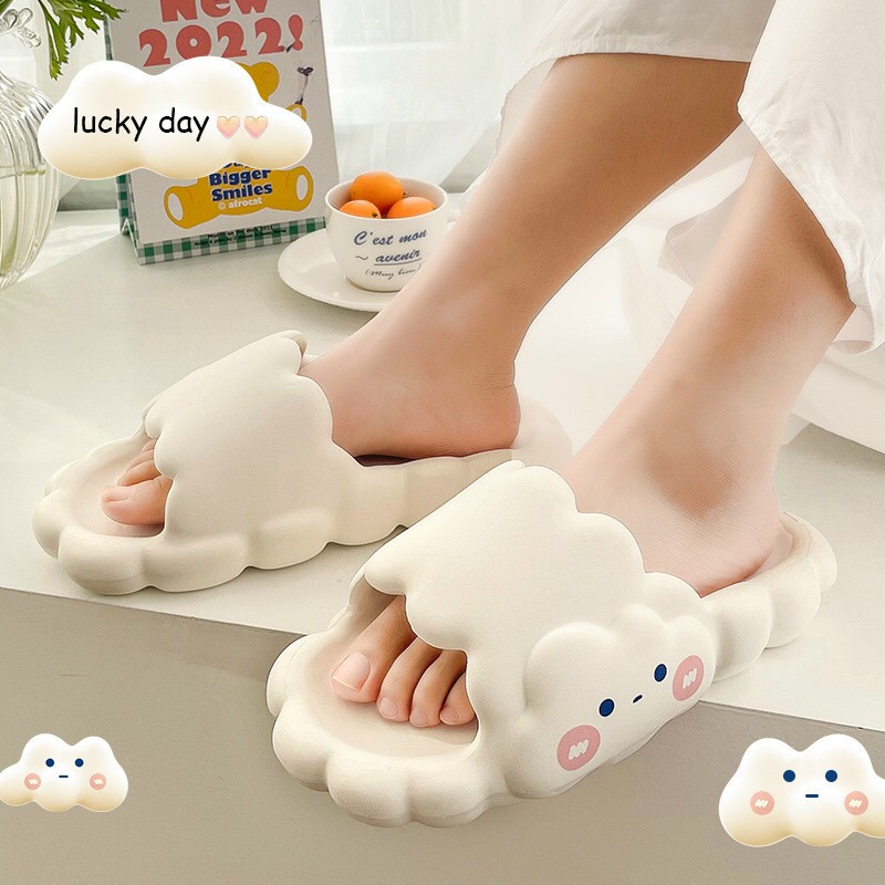 Dép lê nữ bánh mỳ , dép quai ngang nữ hình mây xinh nhẹ mềm cực êm