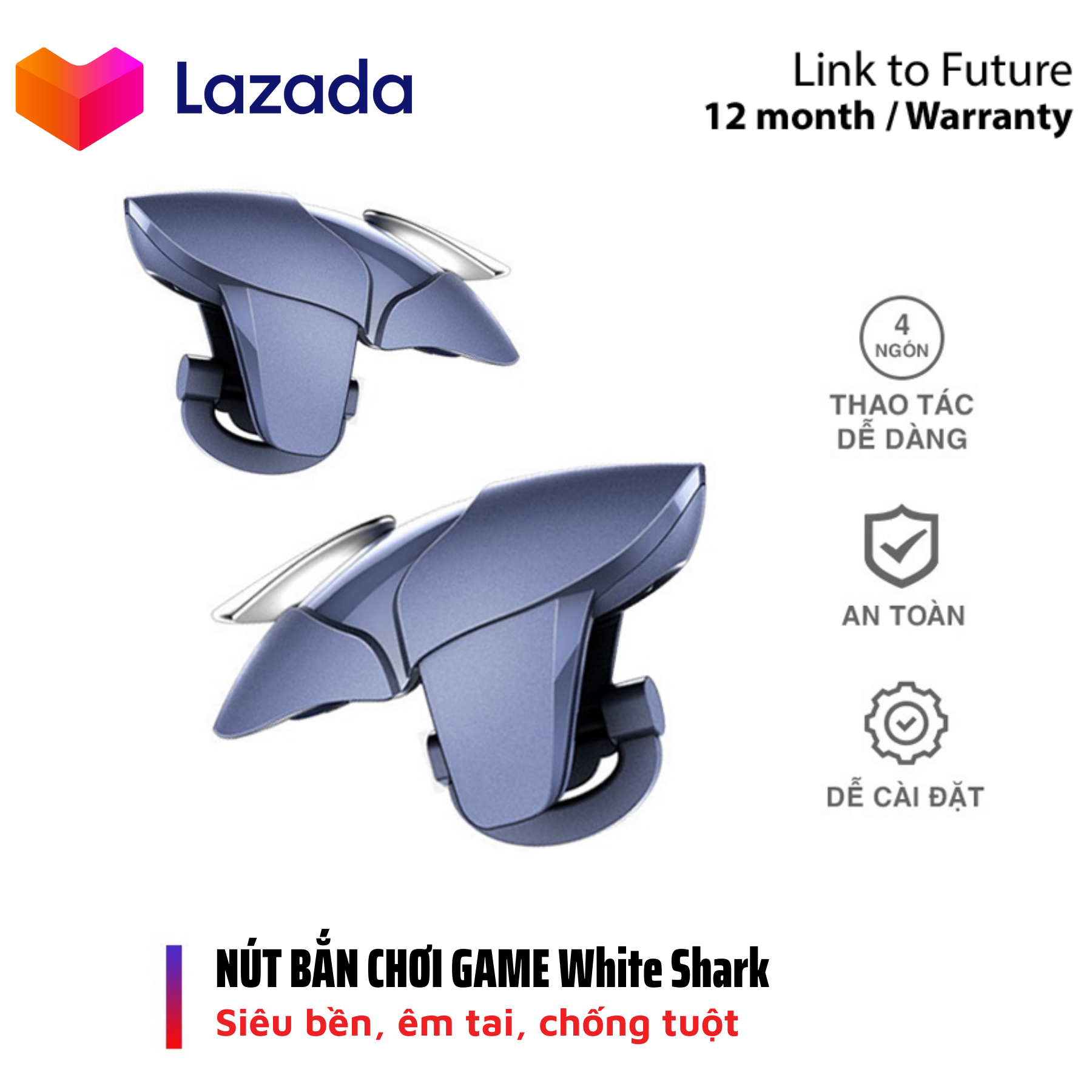 Bộ 2 nút bắn PUBG, Free Fire giá rẻ Blue Shark CH-5