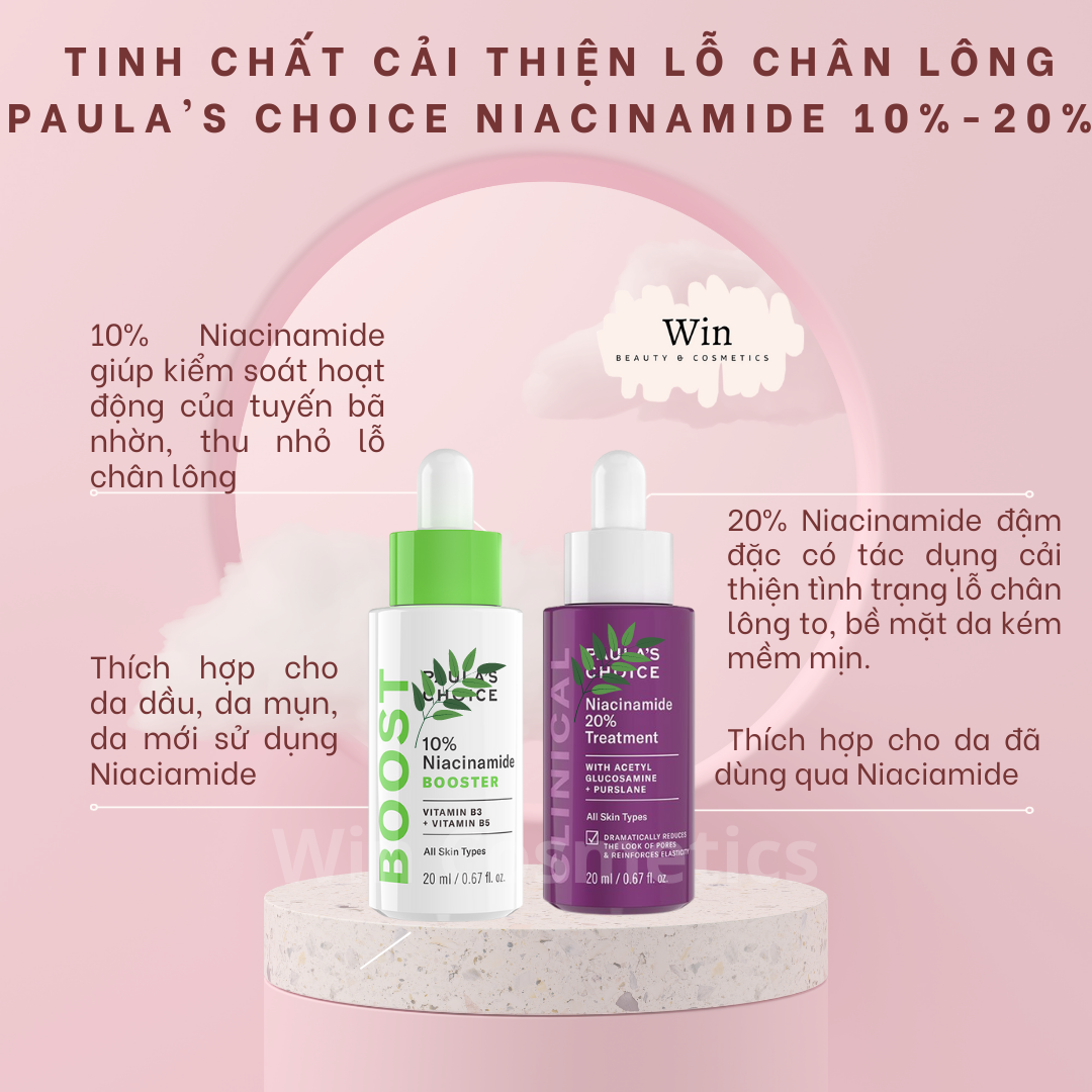 Tinh chất thu nhỏ lỗ chân lông p a u l a 10% niacinamide booster 20ml