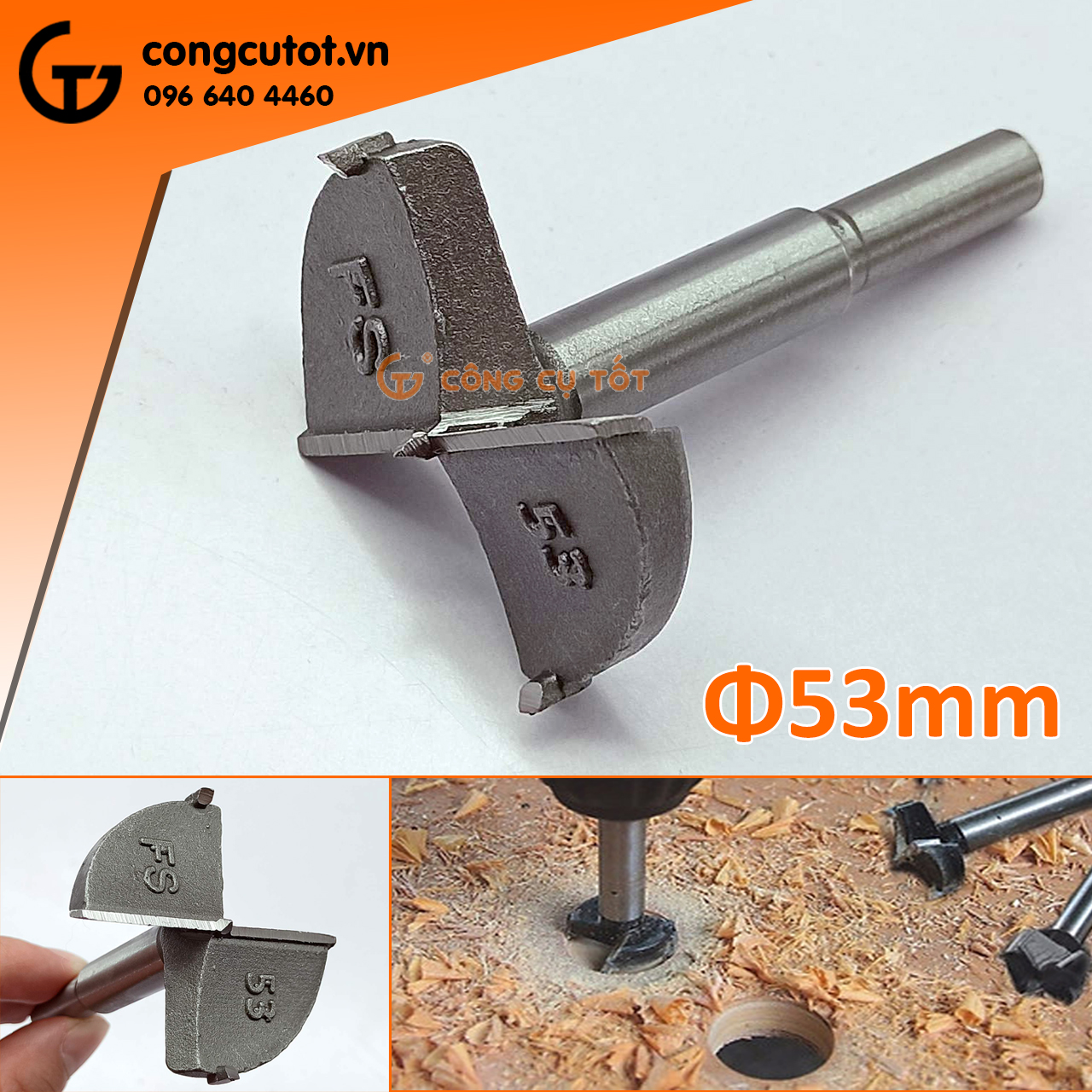Mũi khoan ổ khóa bản lề gỗ kiểu Forstner size lẻ 16-60mm