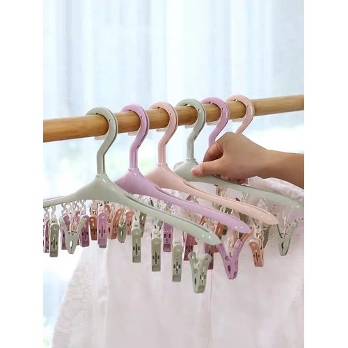 COMBO 2 MÓC PHƠI ĐỒ 8 KẸP NHỰA CÓ KHÓA CỐ ĐỊNH , CHỐNG GIÓ BAY - MÓC TREO QUẦN ÁO , TẤT VỚ ĐỒ LÓT