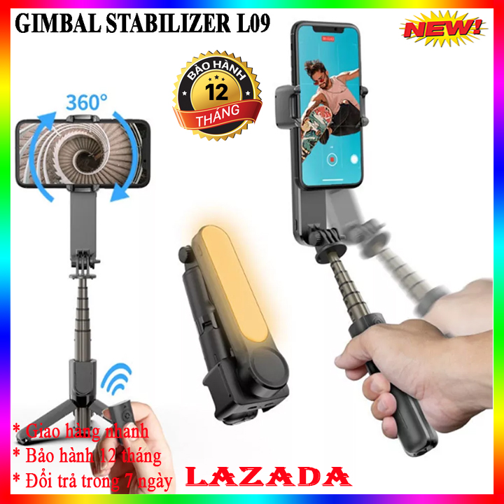 Tay cầm chống rung cho điên thoại gimbal loại tốt, gậy tự sướng thông minh, thiết bị quay phim, video, vlog, tik tok chuyên nghiệp cho điện thoại, máy ảnh,tự động cân chỉnh, chuyển cảnh mượt mà, xoay 306 độ