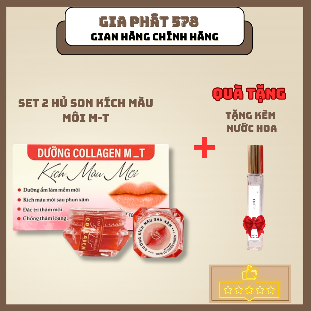 Dưỡng môi collagen, dưỡng kích màu sau xăm, làm hồng môi M&T + tặng nước hoa