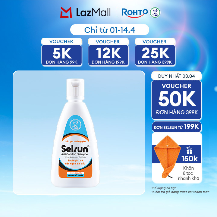 Dầu gội Selsun chống gàu, sạch gàu  hết ngứa da đầu Selsun Anti-Dandruff Shampoo 100ml