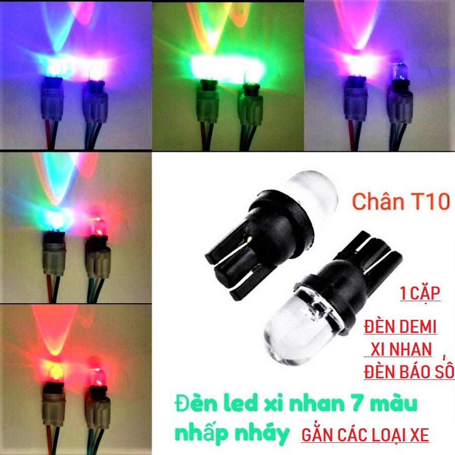 ĐÈN XI NHAN, ĐÈN DEMI NHẤP NHÁY 7 MÀU SIÊU ĐẸP, BỘ 2  ĐÈN XI NHAN XE MÁY SIÊU ĐẸP , ĐÈN LED DEMI XE MÁY , PHỤ KIỆN ĐỒ CHƠI XE MÁY