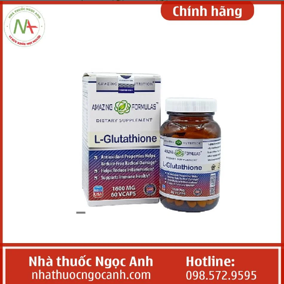 L-Glutathione 1600mg Amazing Formulas - trắng da, mờ nám, tàn nhanh - Nhà thuốc Ngọc Anh