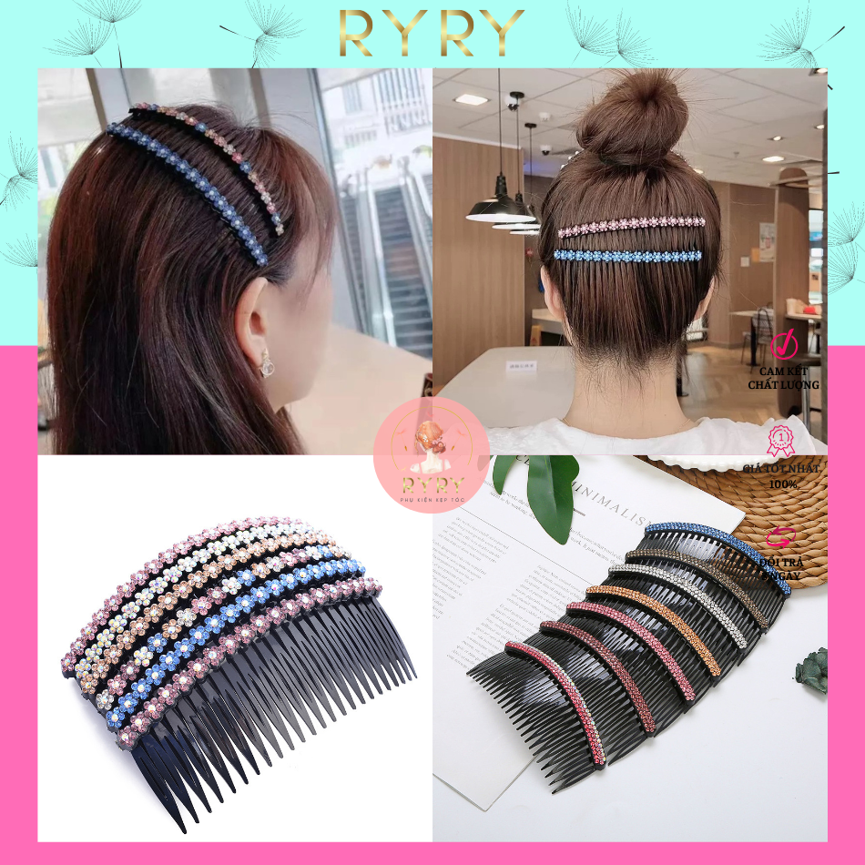 Lược Cài Tóc Đính Đá Loại 11cm Thời Trang Cho Nữ