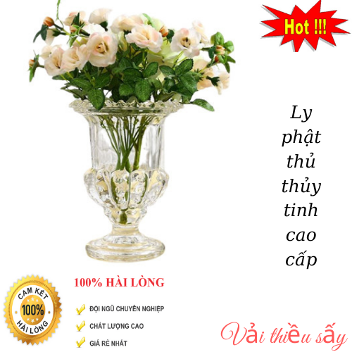 Combo  2 Ly phật thủ thủy tinh cao cấp dày dặn - Lọ để Phật thủ trắng, cắm hoa khô, trang trí