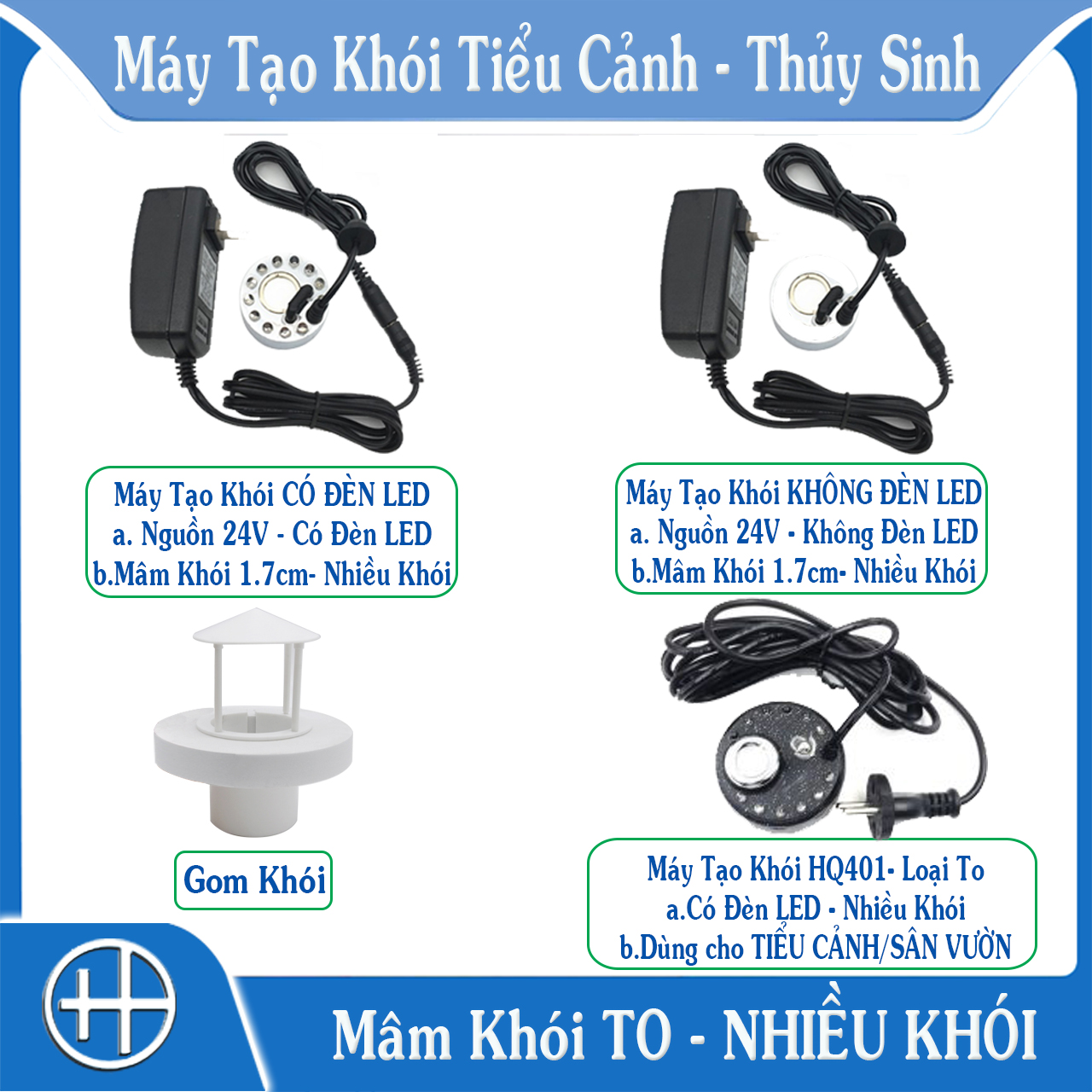 Máy tạo khói phun sương cho tiểu cảnh loại mâm khói to 2.0 nhiều khói