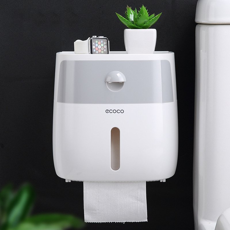 Hộp đựng giấy vệ sinh 2 in 1 ECOCO E1804 dành cho nhà đẹp  (màu ngẫu nhiên)