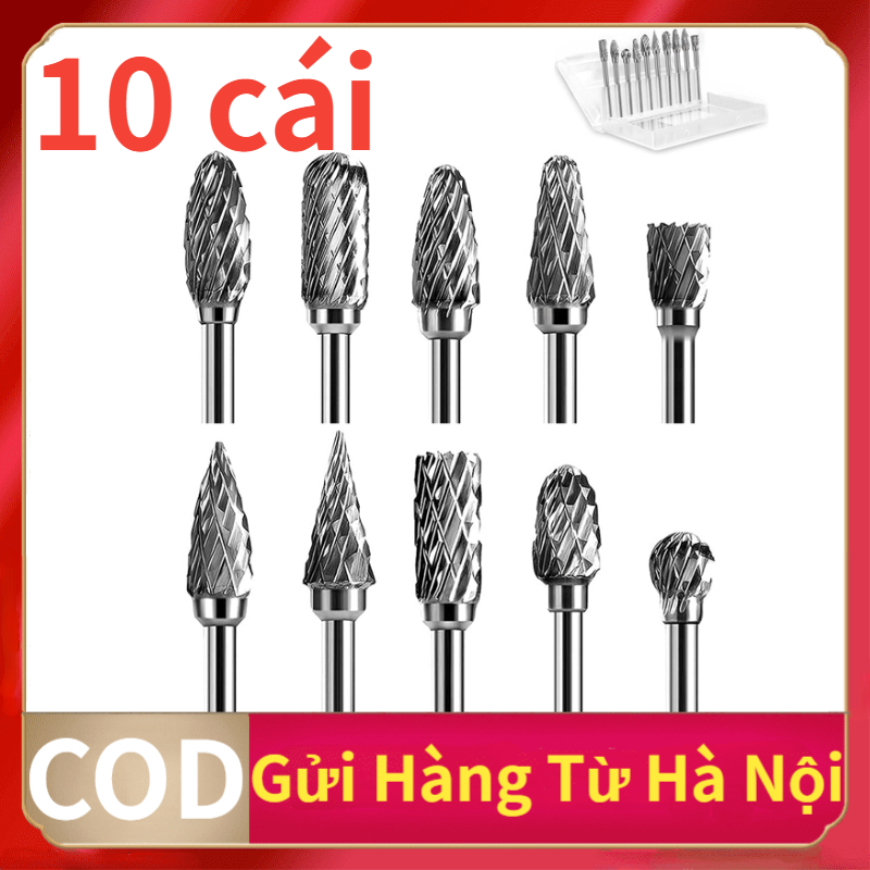 10 CÁI Mũi khoan cacbua vonfram dài 6x3mm Mata Dụng cụ tạo cổng quay cho chế biến gỗ, khoan, đánh bóng