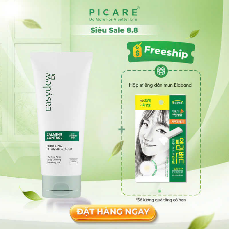 Sữa Rửa Mặt Phục Hồi Cho Da Dầu Mụn Easydew Ex Claming Control Purifying Cleansing Foam 150ml