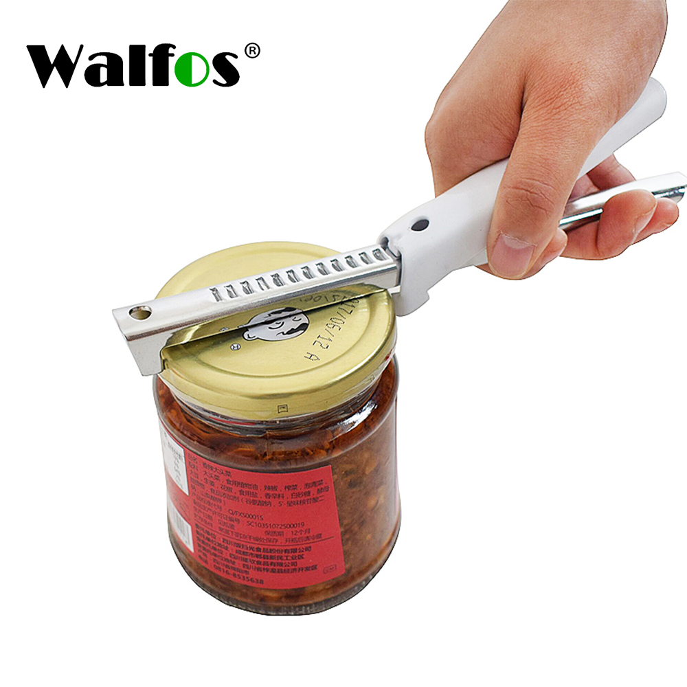WALFOS Dụng cụ mở lon bằng thép không gỉ có thể điều chỉnh Dụng cụ mở chai bằng tay chuyên nghiệp phụ kiện nhà bếp đa chức năng tiện ích