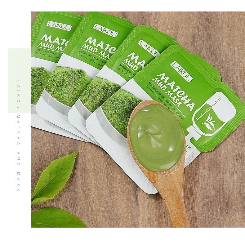 Bộ 12 Mặt Nạ Bùn Trà Xanh Matcha LAIKOU Tinh Chất Làm Sạch Sâu 5g