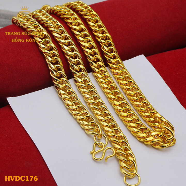 Bán chạy dây chuyền nam bản to dày 9mm, dài 60cm, vòng cổ xi vàng 24k